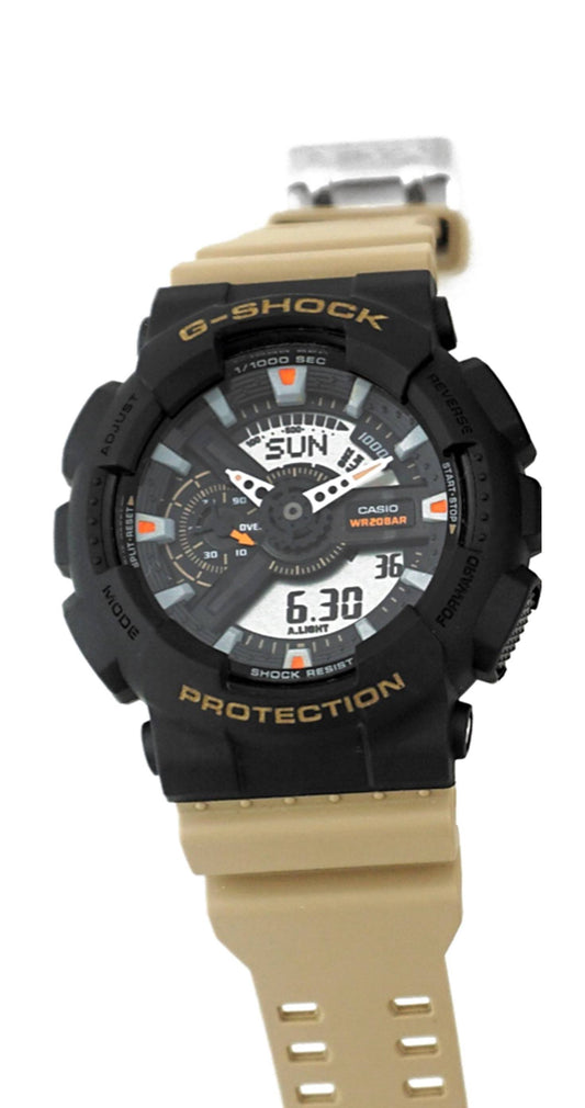 Orologio G-Shock da Uomo GA-110 Series con Quadrante Nero e Cinturino in Silicone Beige