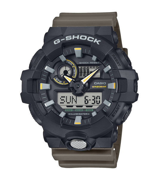 Orologio G-Shock da Uomo con Quadrante Nero con Cinturino in Silicone Verde Militare