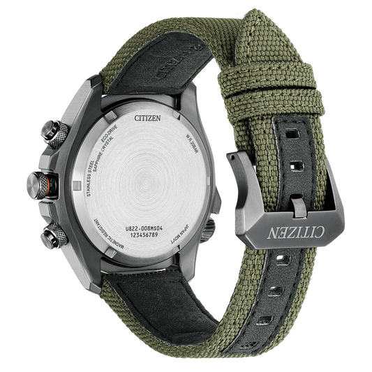 Citizen Men's Pro Master Land Green Watch with Green Fabric Strap