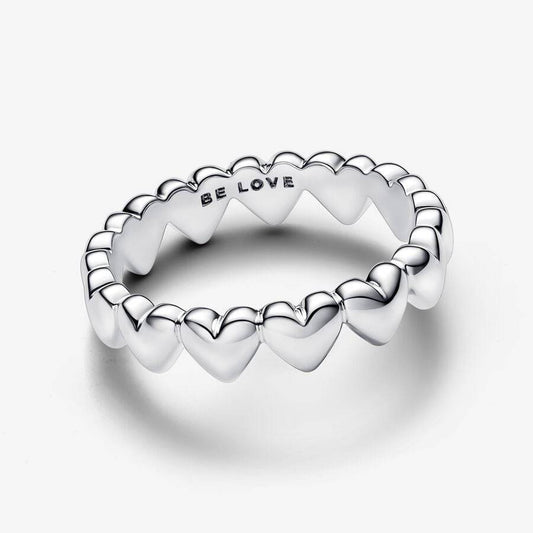 Pandora Be Love Heart Band Ring in Silver