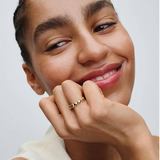 Pandora Be Love Gold Heart Band Ring