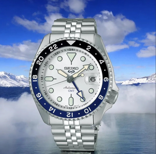 Orologio Seiko 5 Sport GMT Automatico con Quadrante Bianco