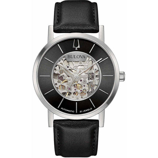 Orologio Bulova Clipper Skelethon Automatico Nero con Movimento a Vista