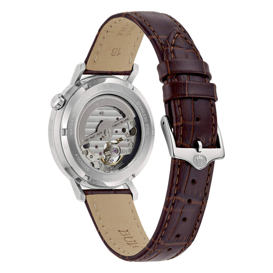 Orologio Bulova Aerojet Automatico Bianco Cinturino Pelle 38 MM