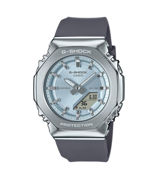Women's G-Shock Watch with Steel Case and Blue Dial
