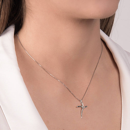 Collar Mirco Visconti con cruz colgante de diamantes