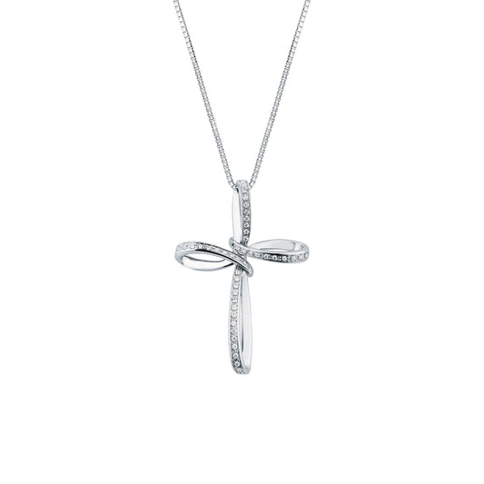 Collar Mirco Visconti con colgante de cruz y diamantes