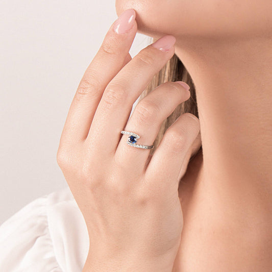 Mirco Visconti Ring with Natural Sapphire and Diamonds