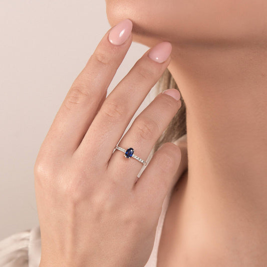 Mirco Visconti Ring with Natural Sapphire and Diamonds