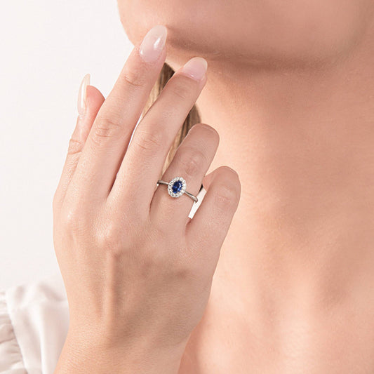 Mirco Visconti Ring with Natural Sapphire and Diamonds