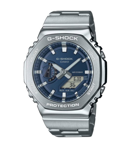 Orologio G-Shock da Uomo con Quadrante Blu e Bracciale in Acciaio