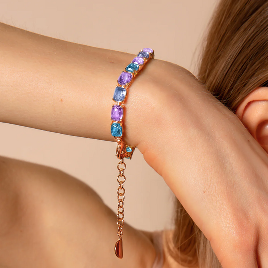 Bracciale Bronzallure Tennis Con Prisma Gem Taglio Mosaico