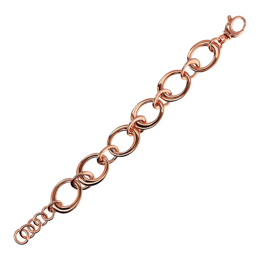 Bracciale Bronzallure Maglie Ovali Alternate Ad Anelli