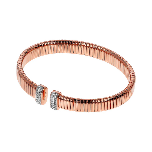 Pulsera Bronzallure Tubogas Rígida con Pavé de Circonitas