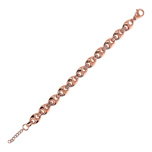 Pulsera de malla Bronzallure Marina con elementos pavé de circonitas cúbicas