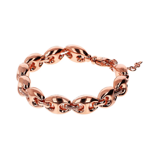 Pulsera de malla Bronzallure Marina con elementos pavé de circonitas cúbicas