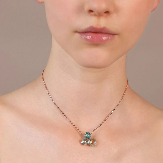 Collana Bronzallure Con Pendente Trilogy In Prisma Gem Taglio Mosaico