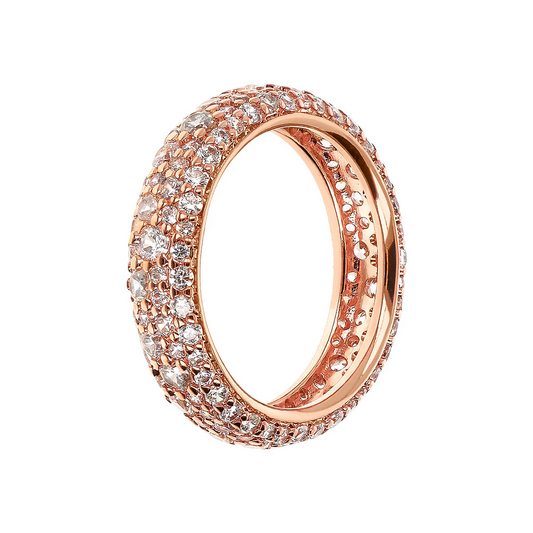 Anello Bronzallure Veretta In Pavé Di Cubic Zirconia Trasparenti