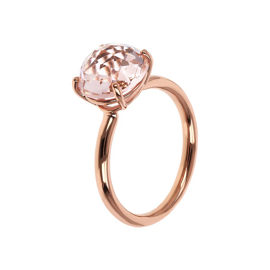 Anello Bronzallure Cocktail Bronzallure Rosa Con Prisma Gem Tonda Taglio Mosaico