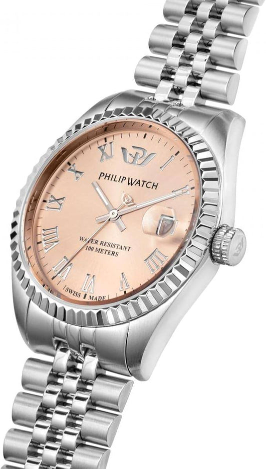 Orologio Philip Watch Caribe da Donna 35 mm Con Quadrante Rosa Numeri Romani