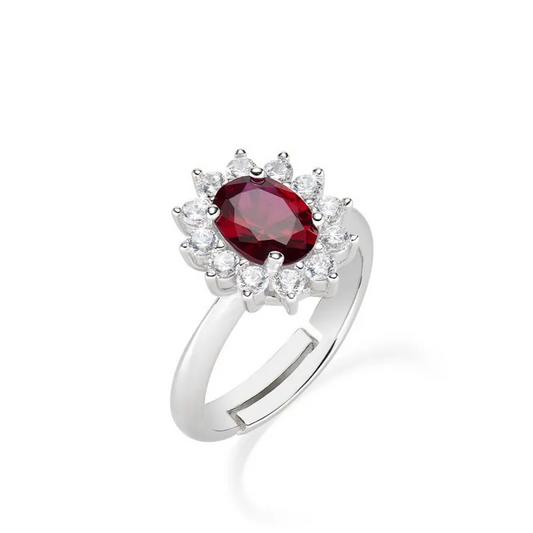 Anello Amen Regolabile Royal Lady Zircone Rubino