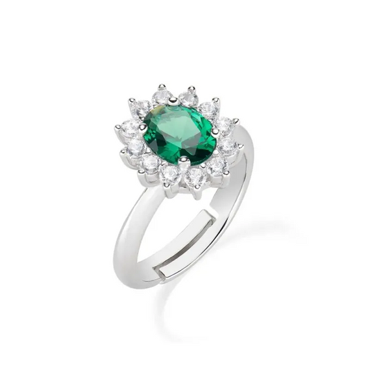 Anello Amen Con Pietra Verde