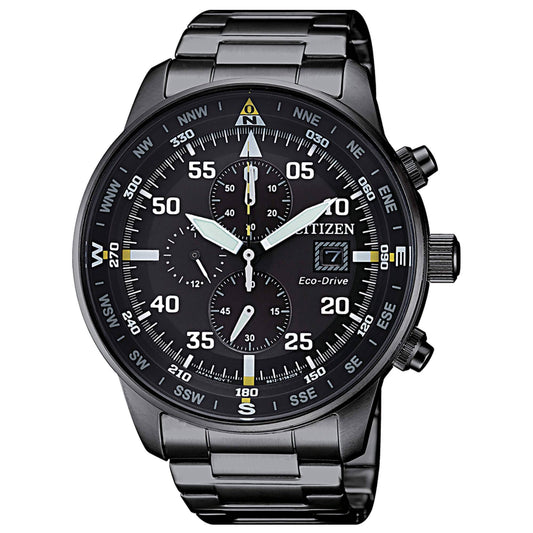 Citizen Men's Aviator Chronograph Watch in Burnished Steel