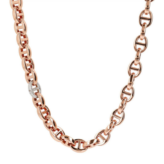 Bronzallure Marina Mesh Necklace with Pavé Cubic Zirconia Detail