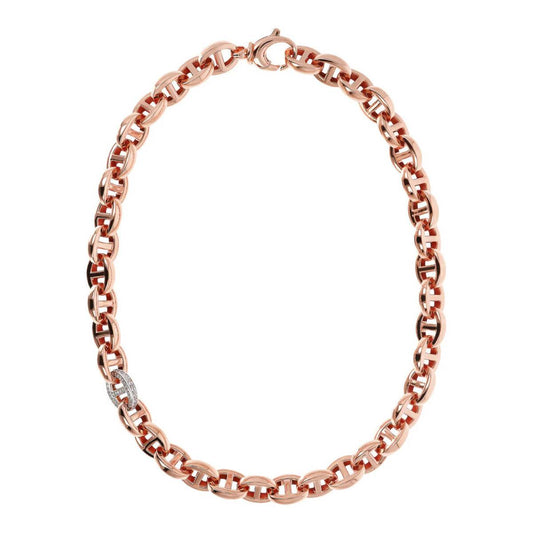 Bronzallure Marina Mesh Necklace with Pavé Cubic Zirconia Detail