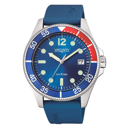 Vagary Aqua39 Blue Watch with Blue Silicone Strap