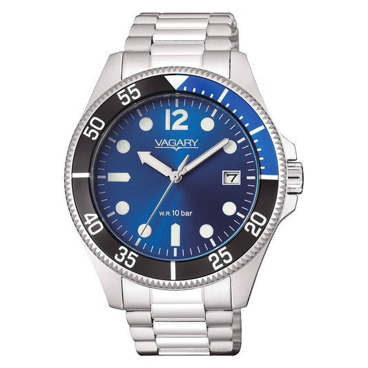 Vagary Aqua39 Steel Watch with Blue Dial