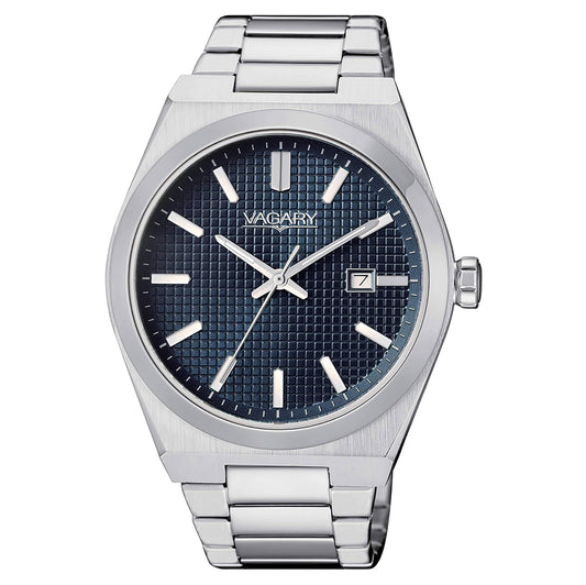Vagary Timeless Steel Watch with Blue Dial