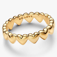 Anello Pandora Fascia A Cuori Be Love Dorato 163427C00