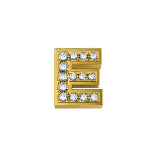 Elementos de la letra E en oro amarillo y diamantes de 0,02 ct