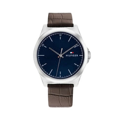 Orologio Tommy Hilfiger Uomo Norris Quadrante Blu e Cinturino in Pelle Marrone 1710549