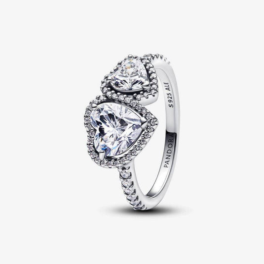 Anello Pandora Doppi Cuori Luminosi