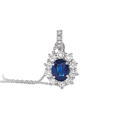 Giorgio Visconti White Gold Necklace with Sapphire and Diamonds
