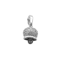 White Gold Bell Pendant with Zircons