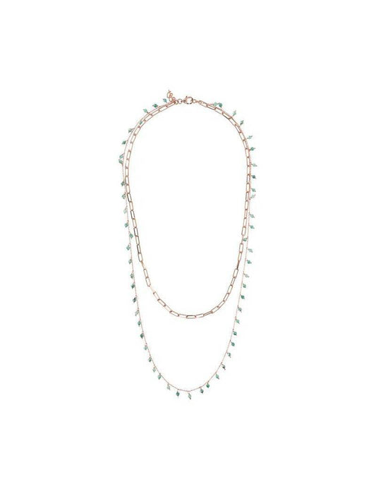 Bronzallure Two-Strand Green Necklace