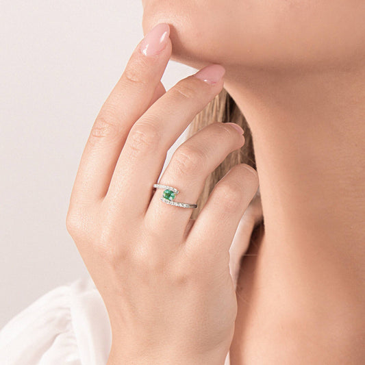 Mirco Visconti Fantasy Ring with Emerald and Diamonds