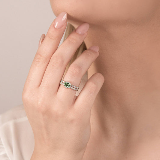 Mirco Visconti Fantasia Ring with Oval-Cut Emerald and Diamonds