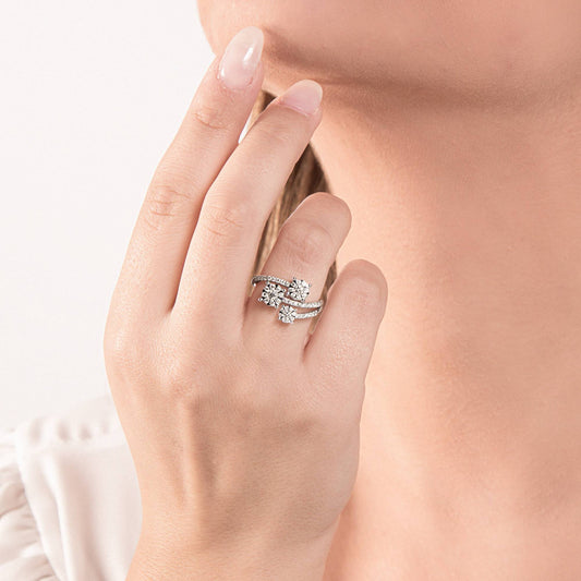 Anillo Trilogía Mágica de Mirco Visconti con diamantes de 0,21+0,42 ct