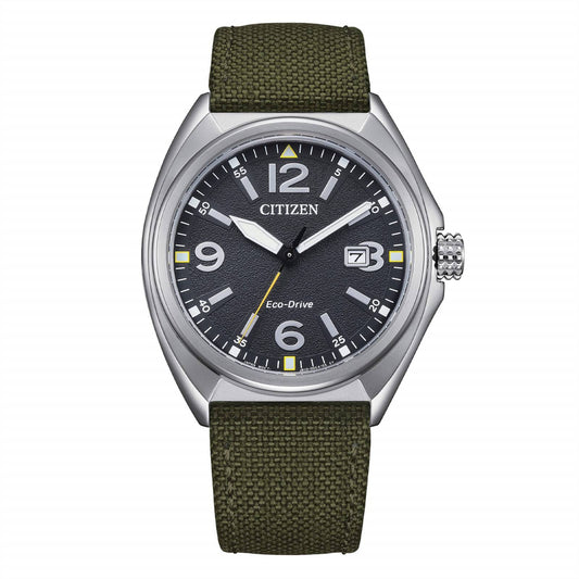 Citizen Men's Military Eco-Drive Watch with Green NATO Strap
