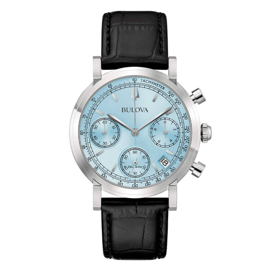 Orologio Bulova Chrono High Precision Quadrante Celeste con Cinturino Pelle