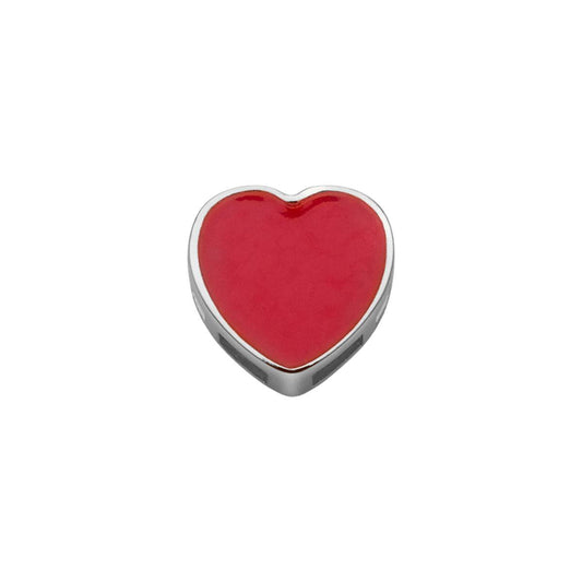 Elements Heart in White Gold and Red Enamel
