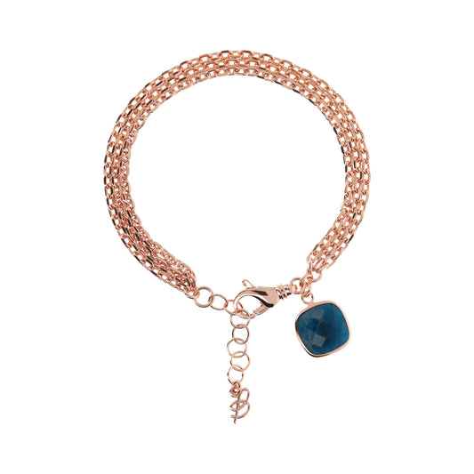 Bracciale Bronzallure Multifilo In Golden Rosè Con Apatite