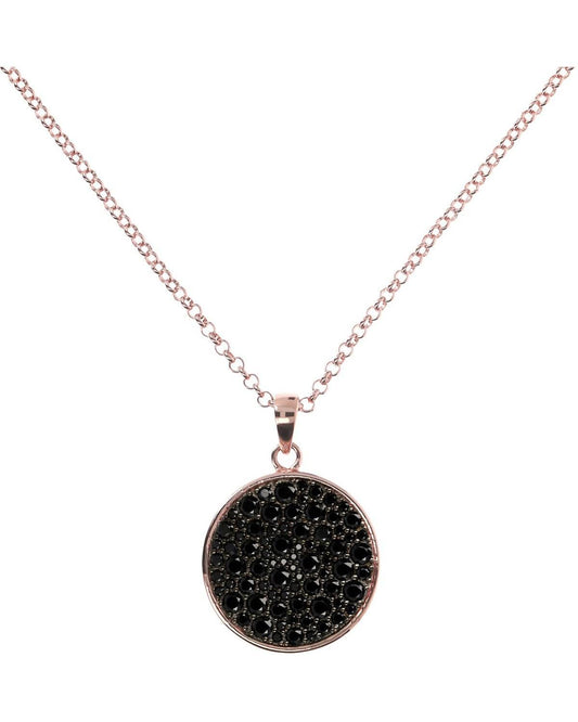 Bronzallure Necklace with Black Spinel Pavé Pendant