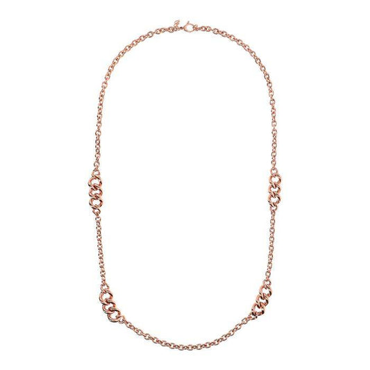 Bronzallure Station Necklace With Curb Elements