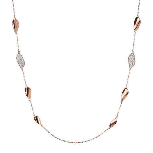 Bronzallure Necklace With Pavé Leaves