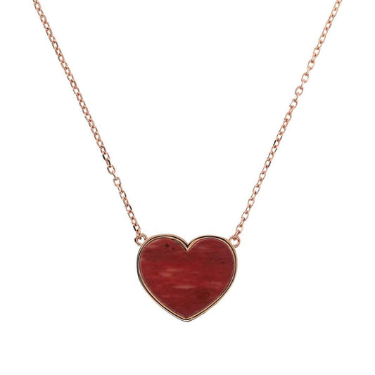 Bronzallure Necklace with Natural Stone Heart Pendant
